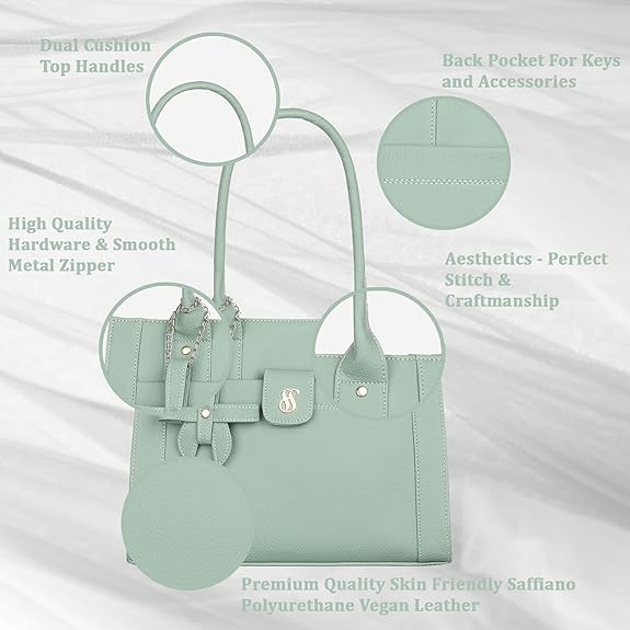 Fostelo Women's Ocean Side Satchel Tote Handbag for Women | Ladies Purse | Stylish Shoulder Bag | Gift For Women - Image 4